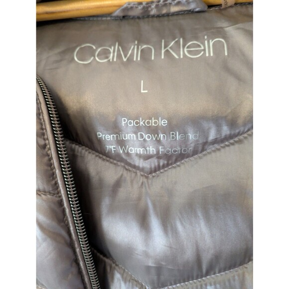 Calvin Klein Jacket Womens L, Packable Hooded Premium Down Blend Puffer Coat - Picture 2 of 8